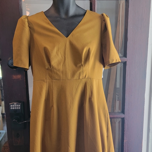 Lark & Ro size 12 Mustard Color Dress B23 - Picture 5 of 10